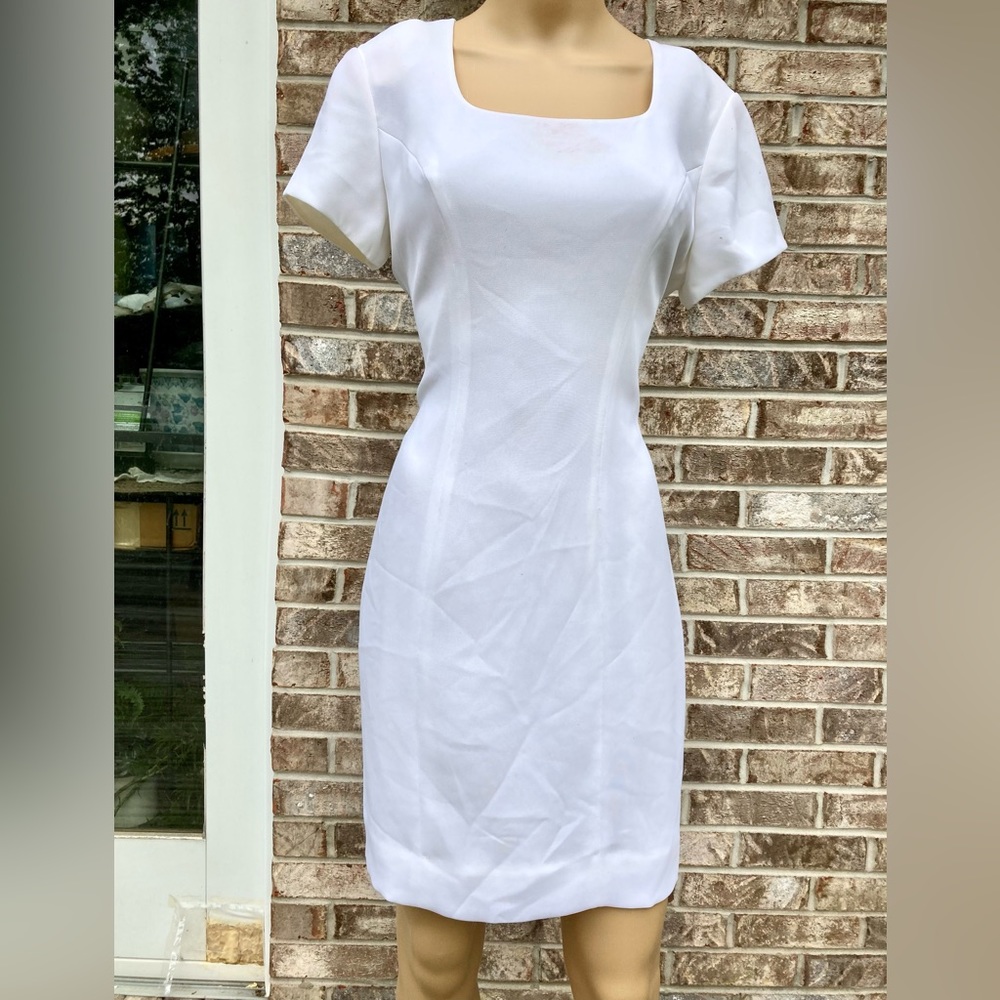 White Y2K Liz Claiborne Tailored Petite Dress
